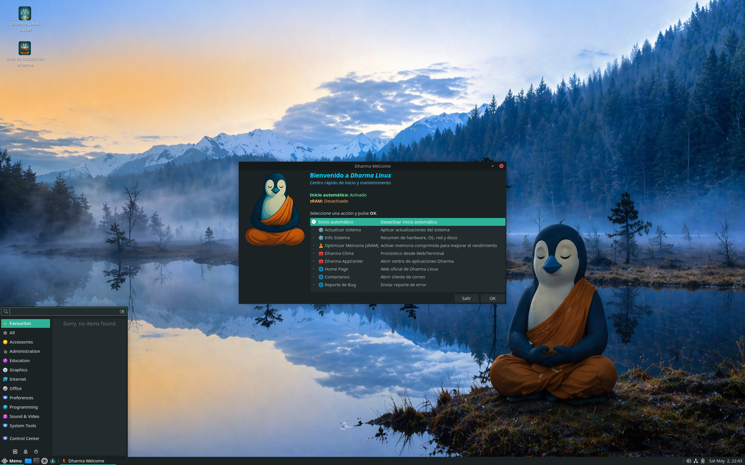 Dharma desktop screenshot: 26.1