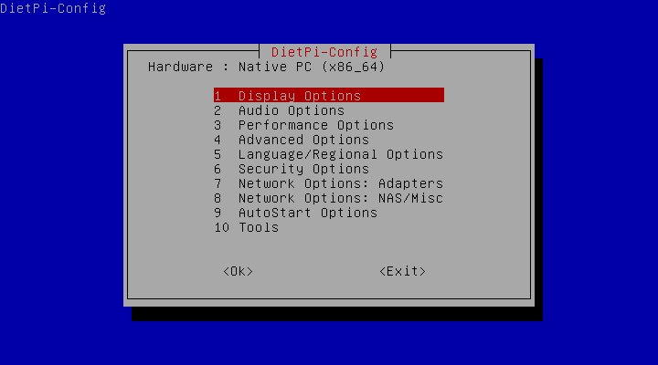 DietPi desktop screenshot: 6.1 config