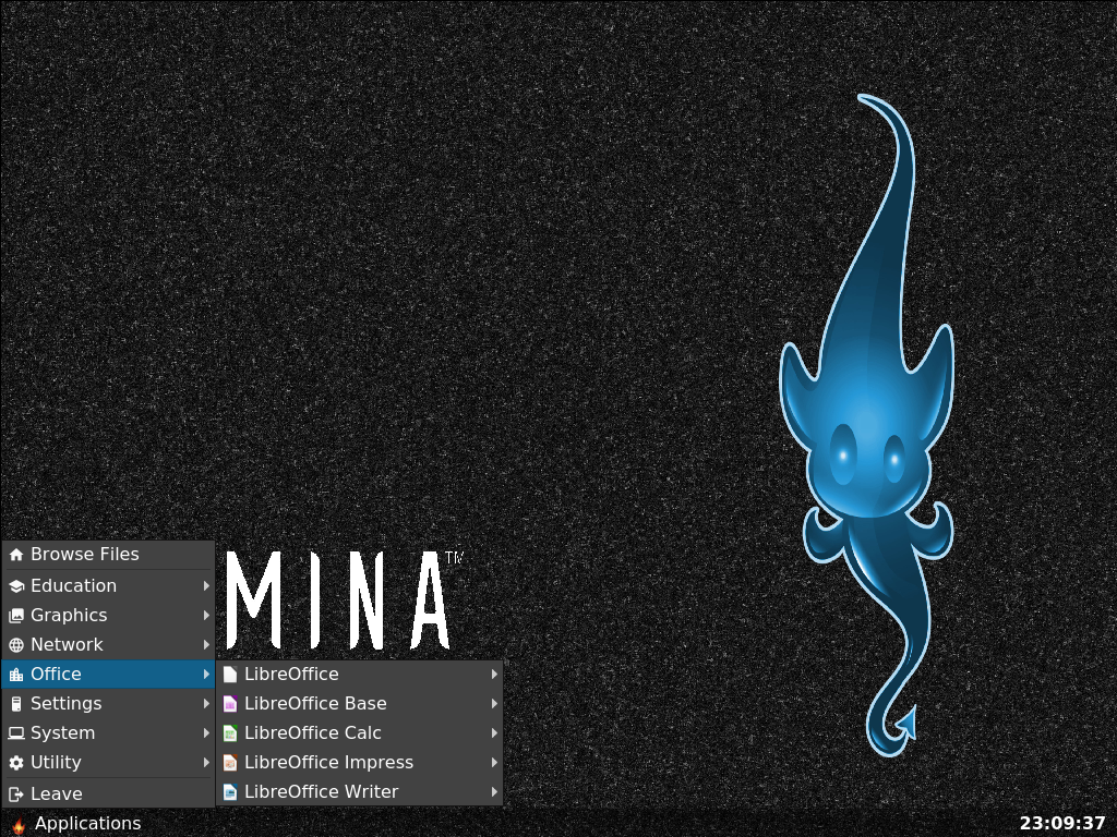 DragonFly desktop screenshot: 5.2.0 menu