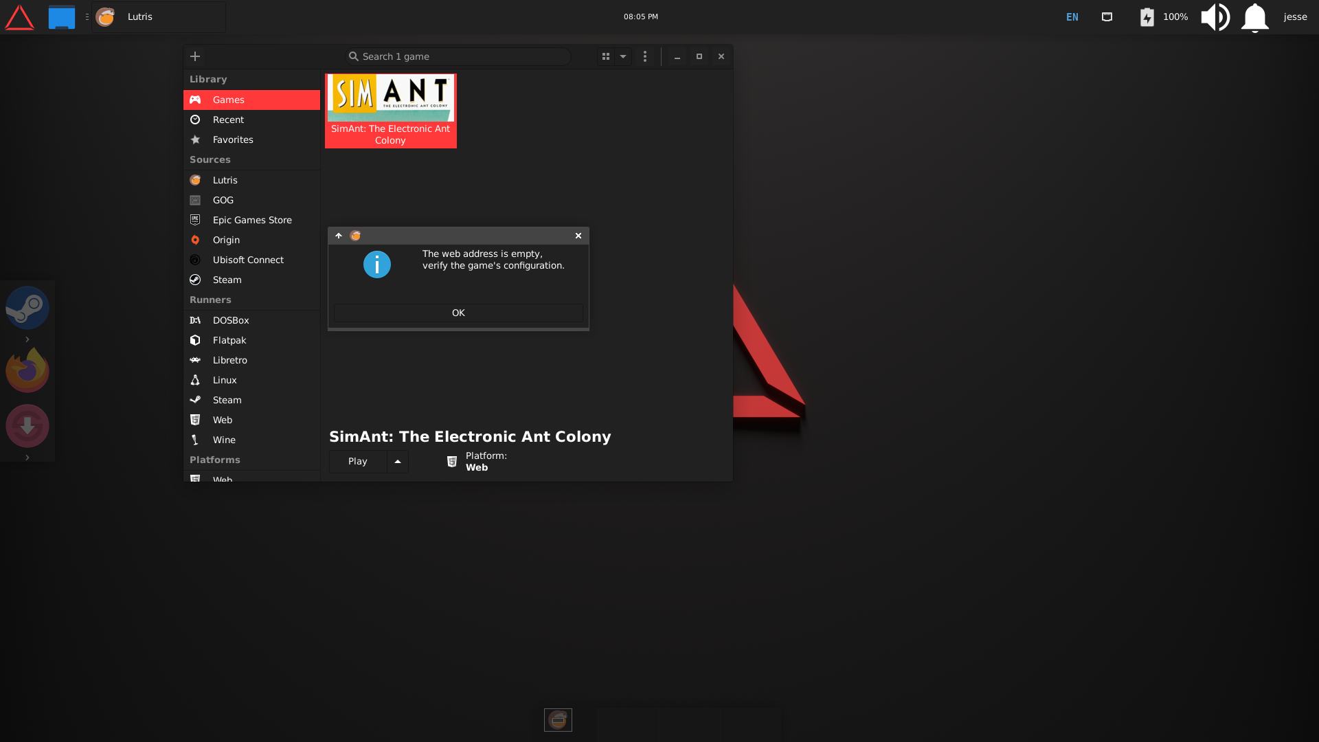 Drauger desktop screenshot: 7.6 lutris