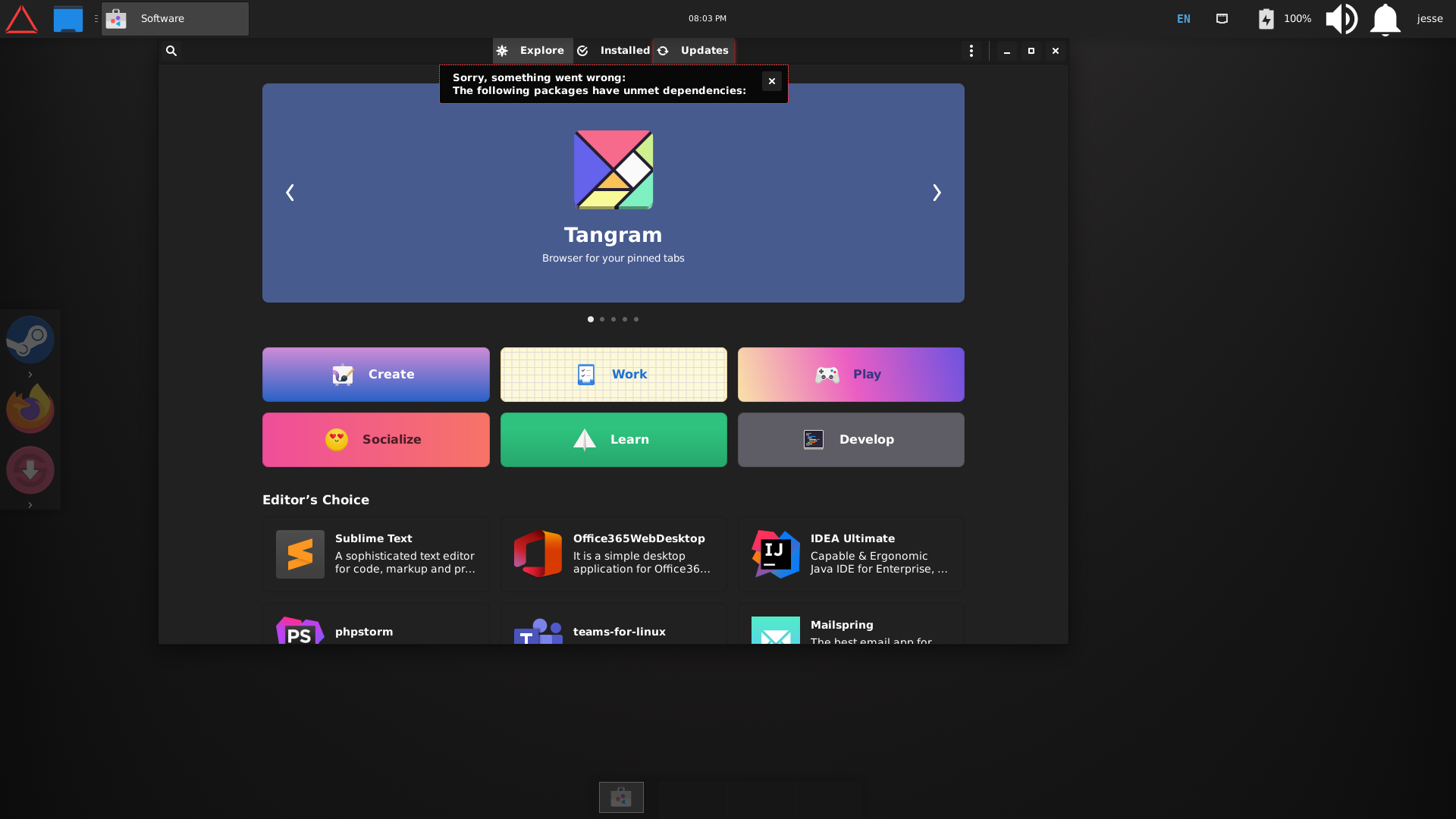 Drauger desktop screenshot: 7.6 software