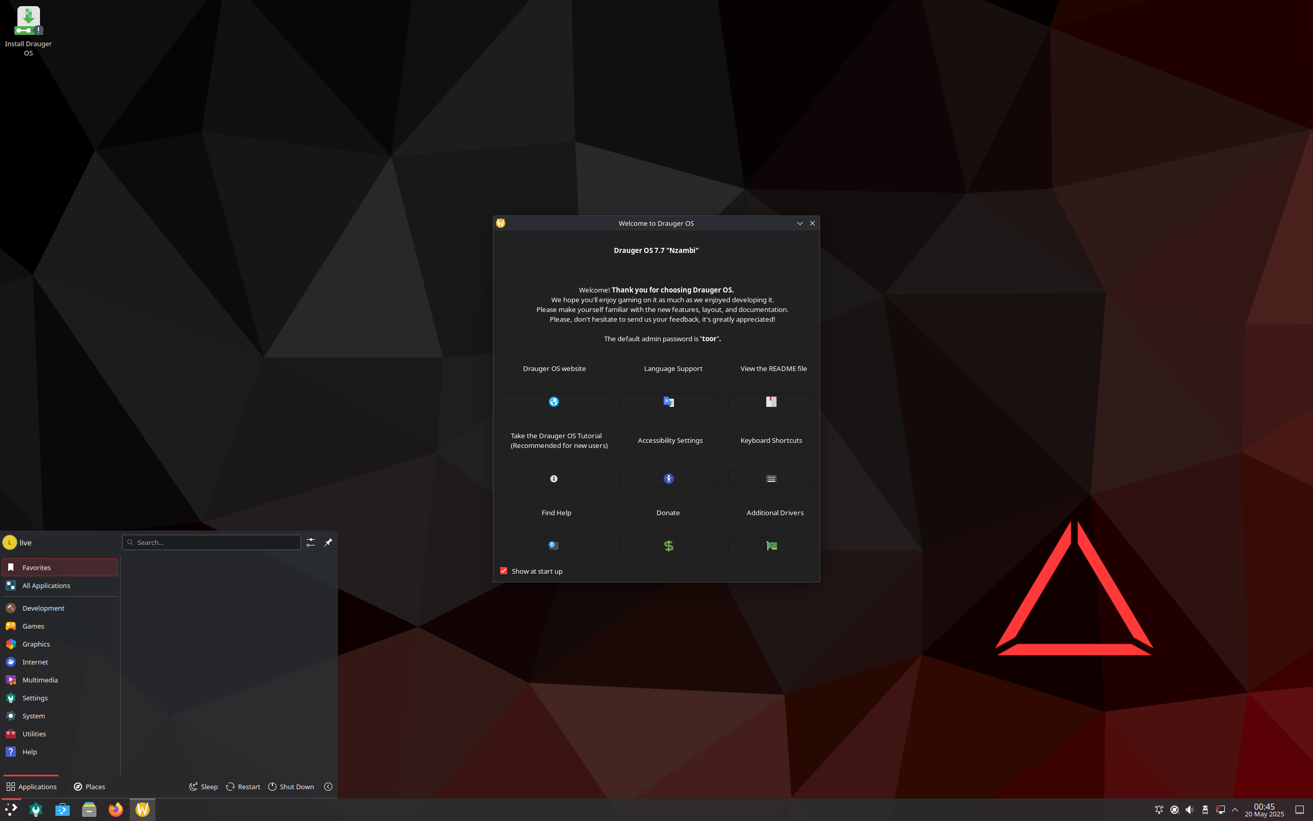 Drauger desktop screenshot: 7.7