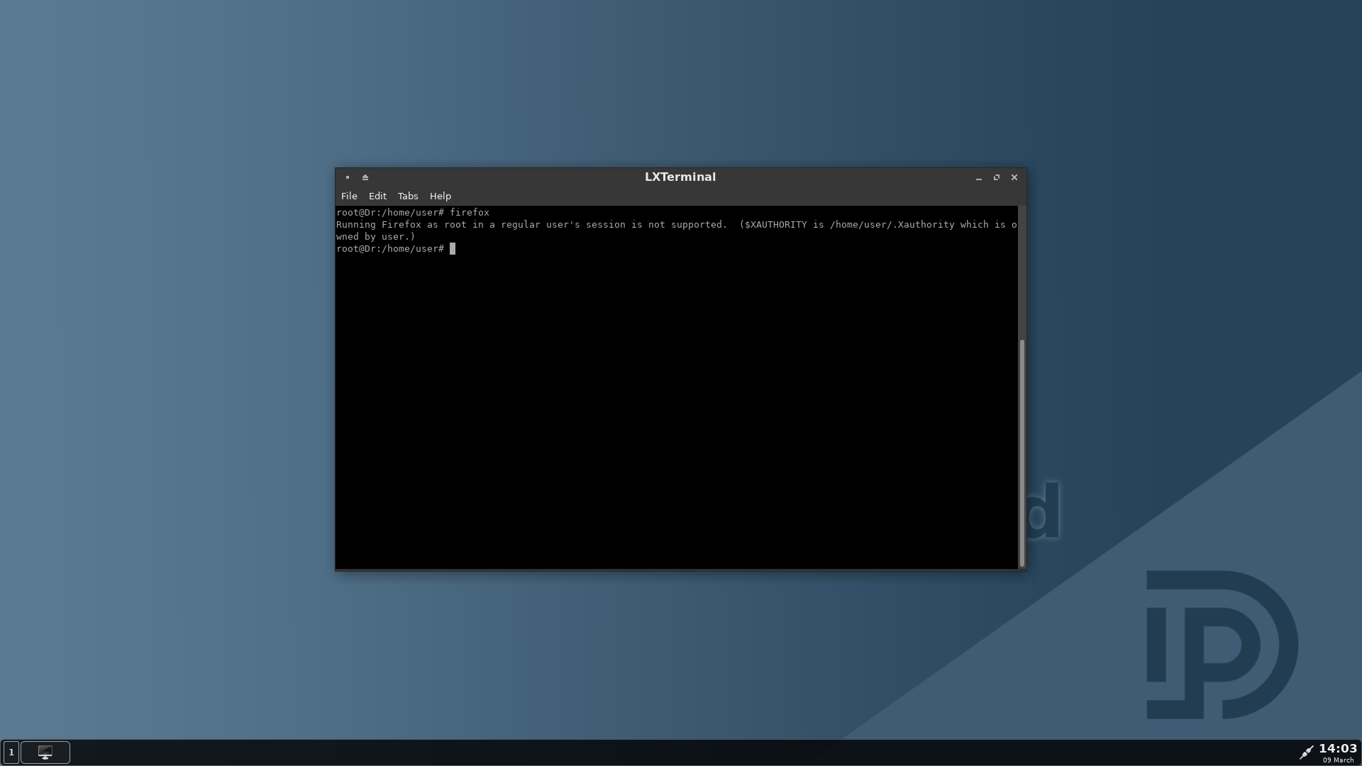 Dr.Parted desktop screenshot: 24.03 firefox