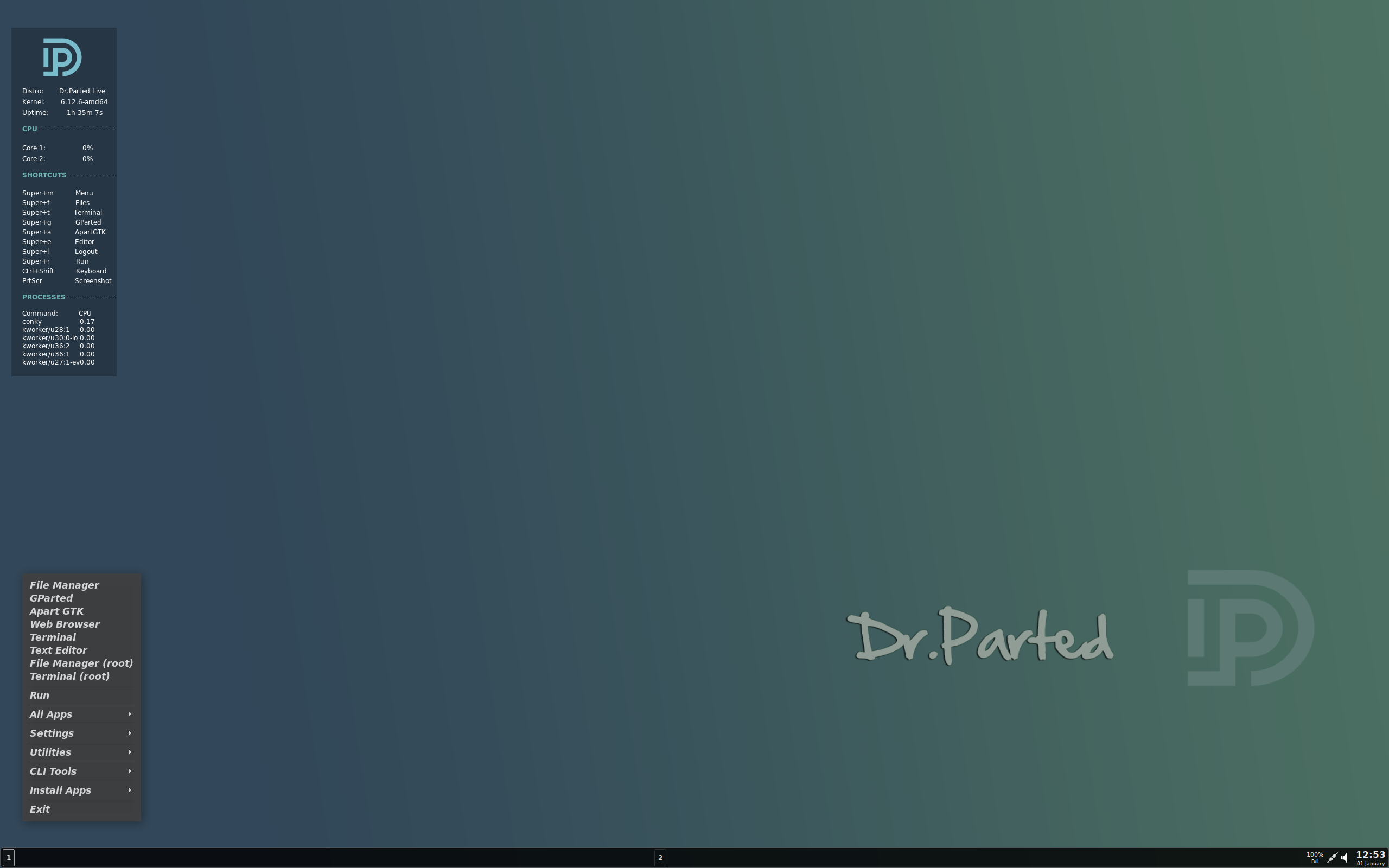 Dr.Parted desktop screenshot: 25.01