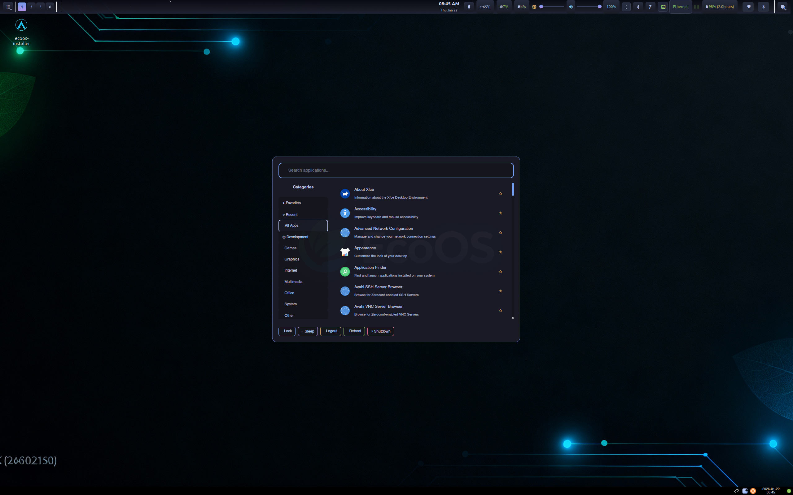 EcoOS desktop screenshot: 4