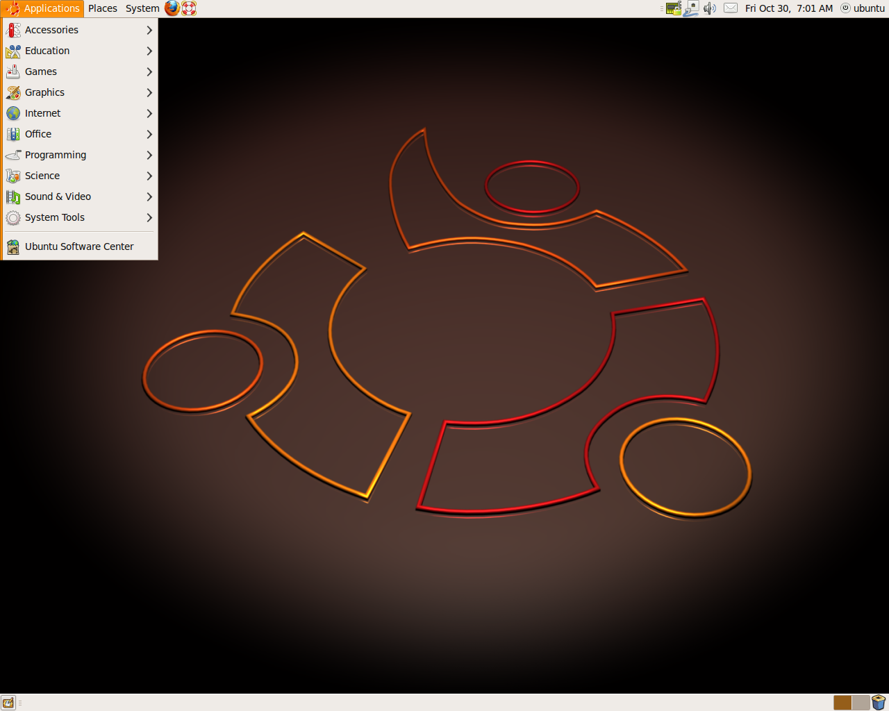 Edubuntu desktop screenshot: 9.10
