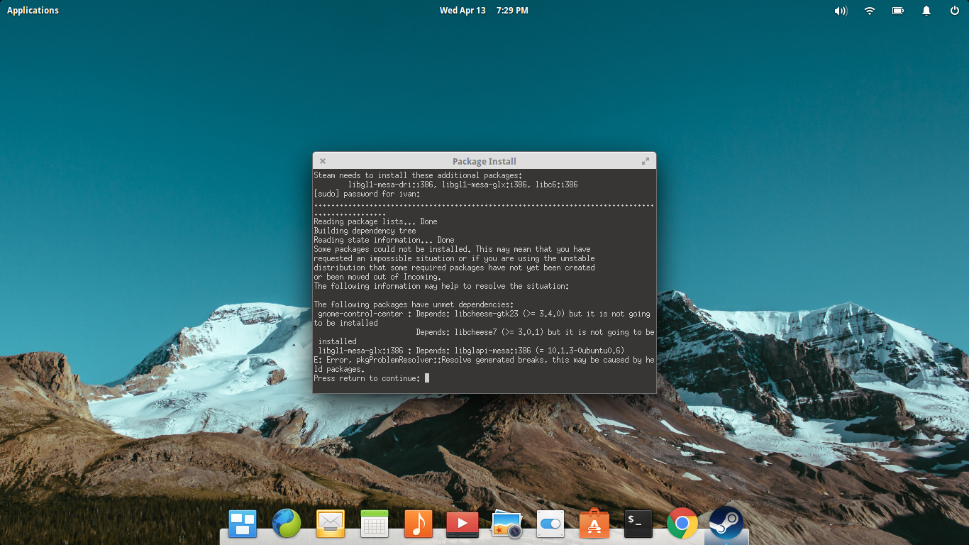 elementary desktop screenshot: 0.3.2 terminal