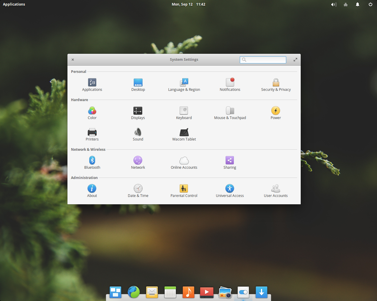 elementary desktop screenshot: 0.4 settings