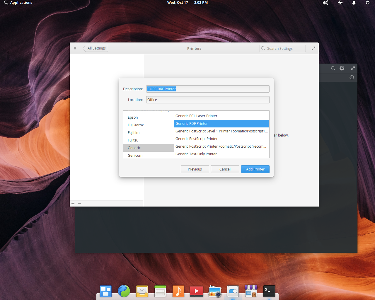 elementary desktop screenshot: 5.0 printers