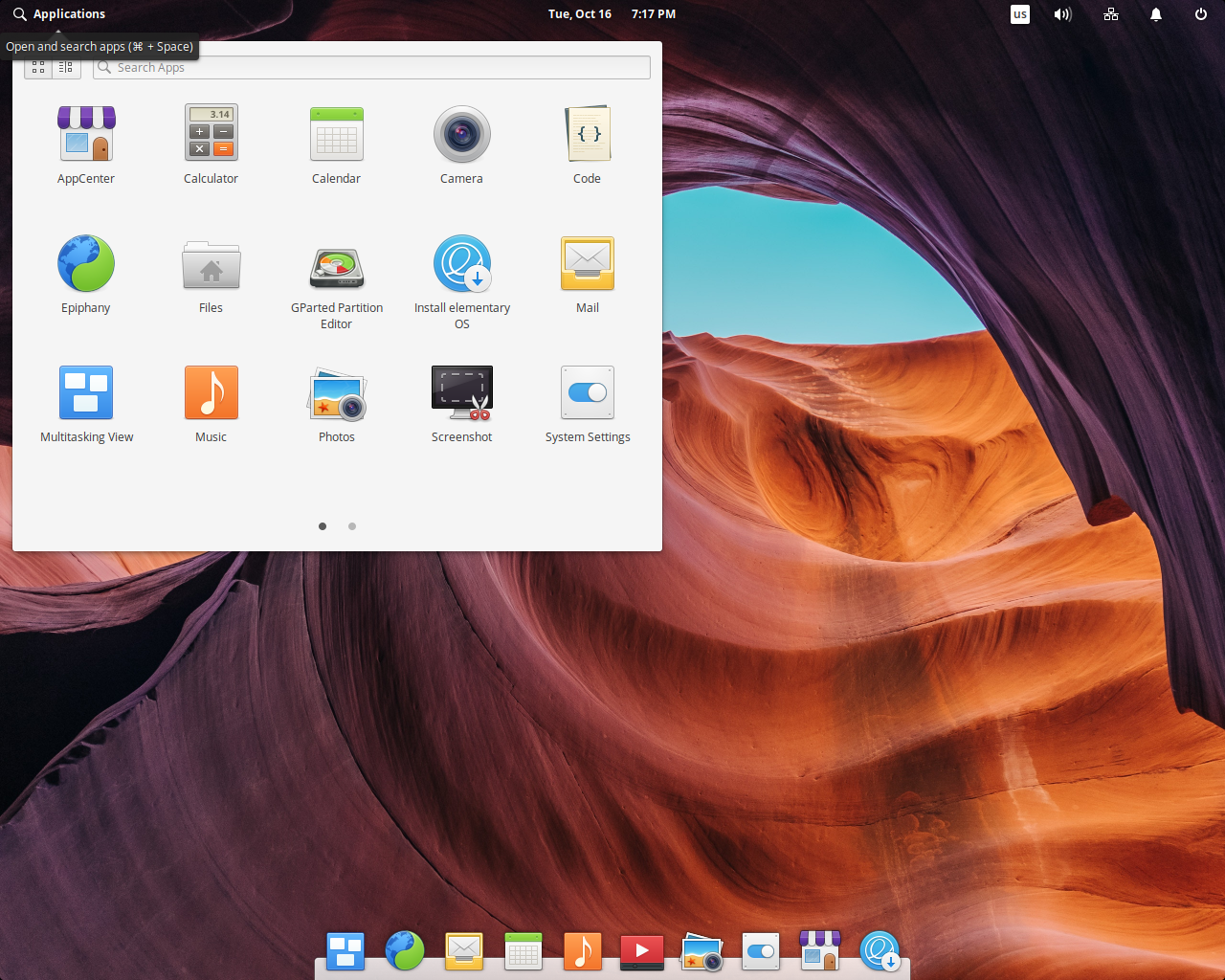 elementary desktop screenshot: 5.0