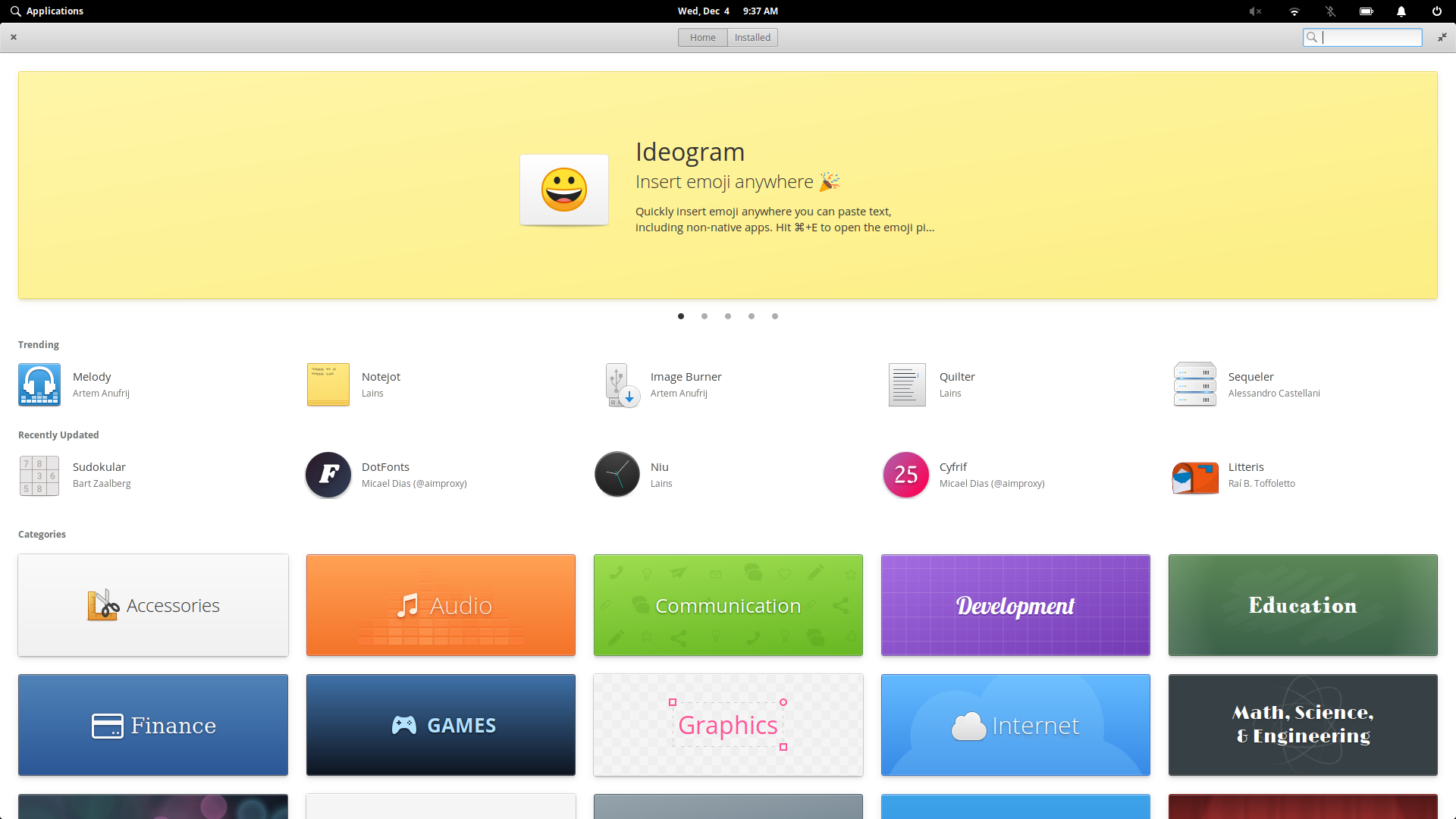 elementary desktop screenshot: 5.1 appcenter