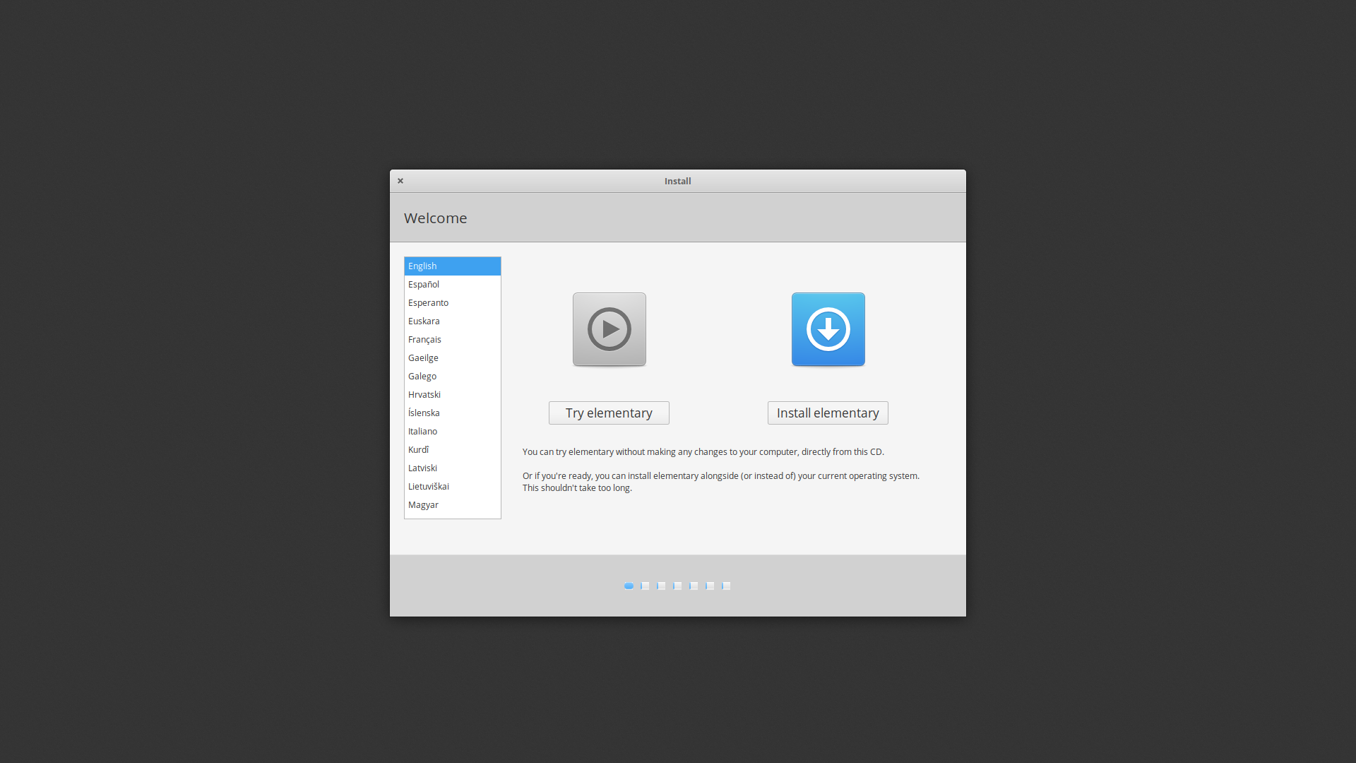 elementary desktop screenshot: 5.1 installer
