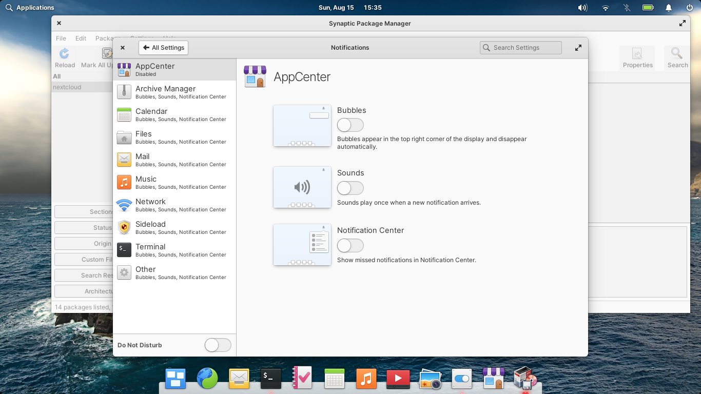 elementary desktop screenshot: 6.0 notifications