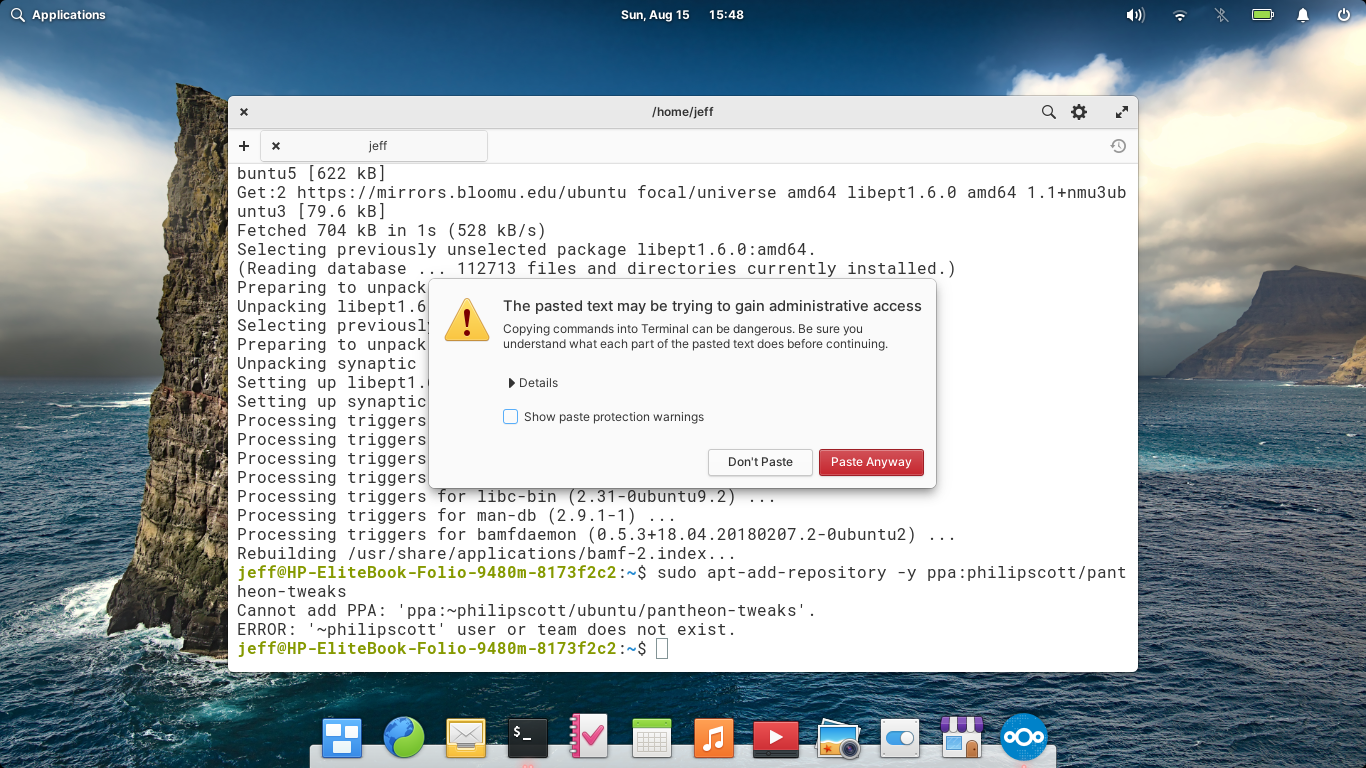 elementary desktop screenshot: 6.0 terminal2