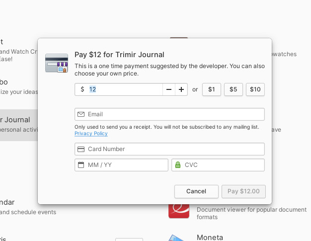 elementary desktop screenshot: 7 paid