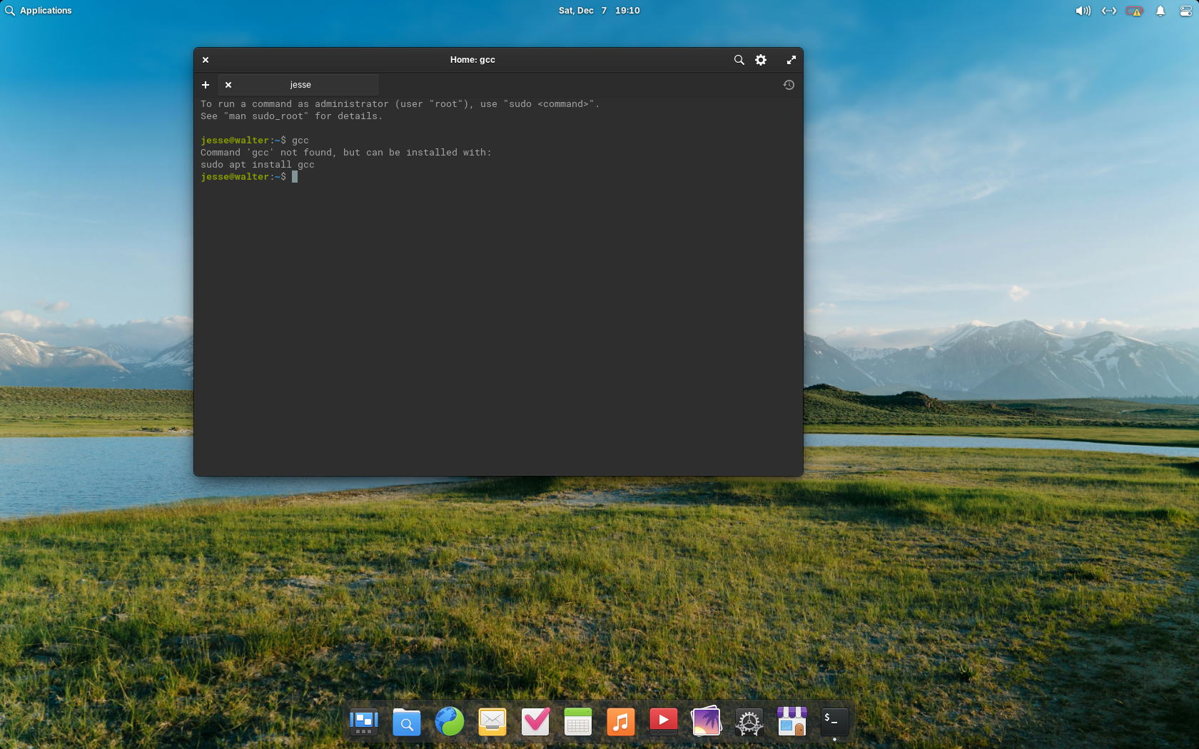 elementary desktop screenshot: 8.0 missing