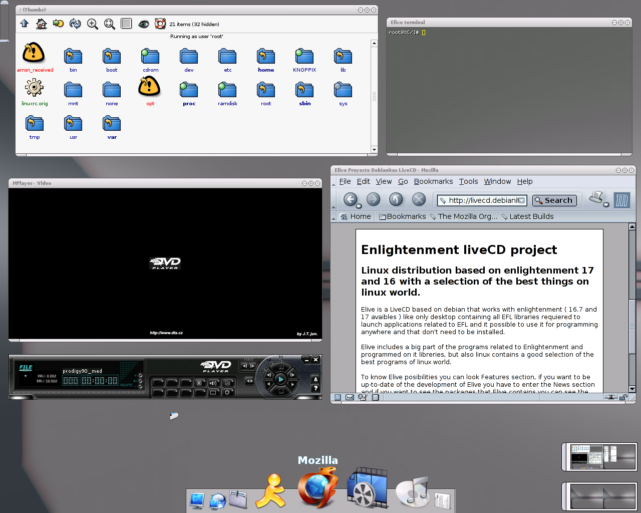 Elive desktop screenshot: 0.1