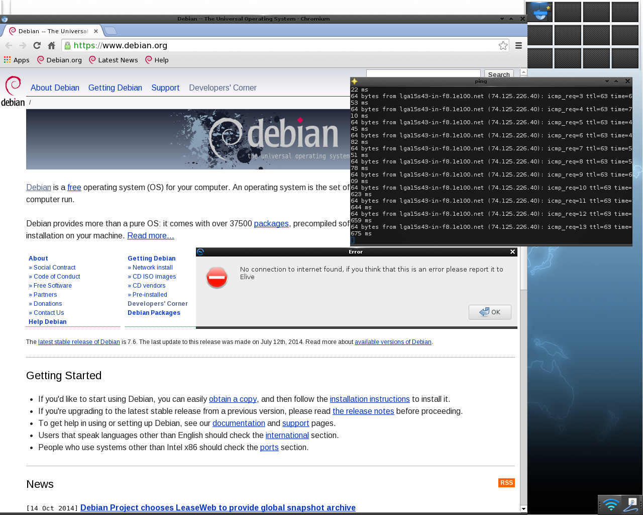 Elive desktop screenshot: 2.3.9 beta installer