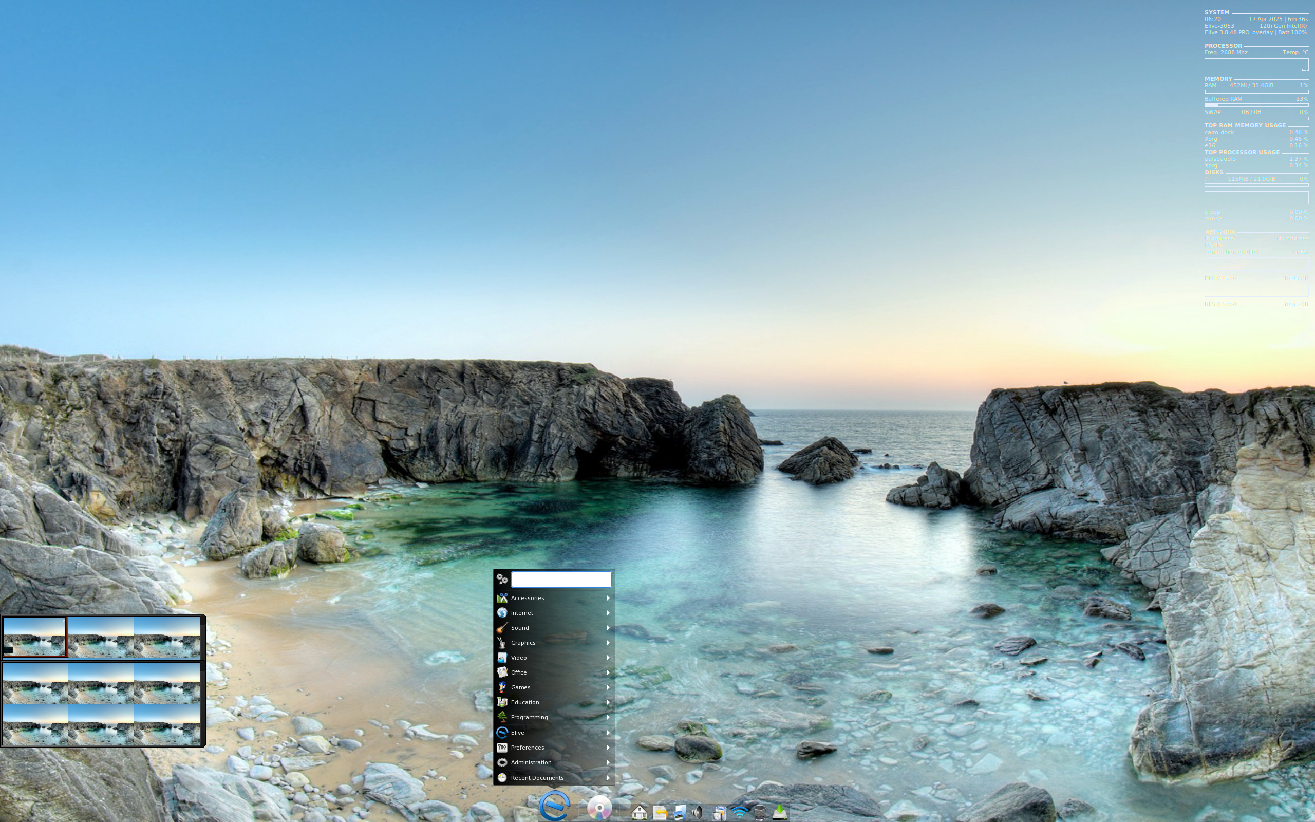 Elive desktop screenshot: 3.4.48
