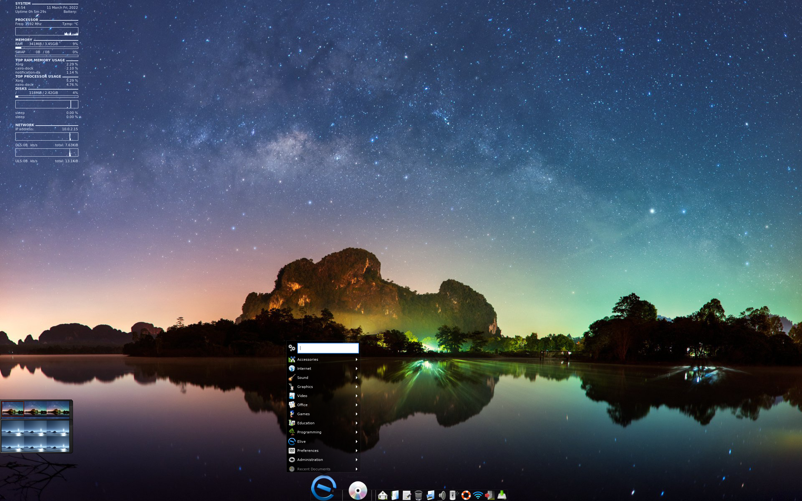 Elive desktop screenshot: 3.8.26