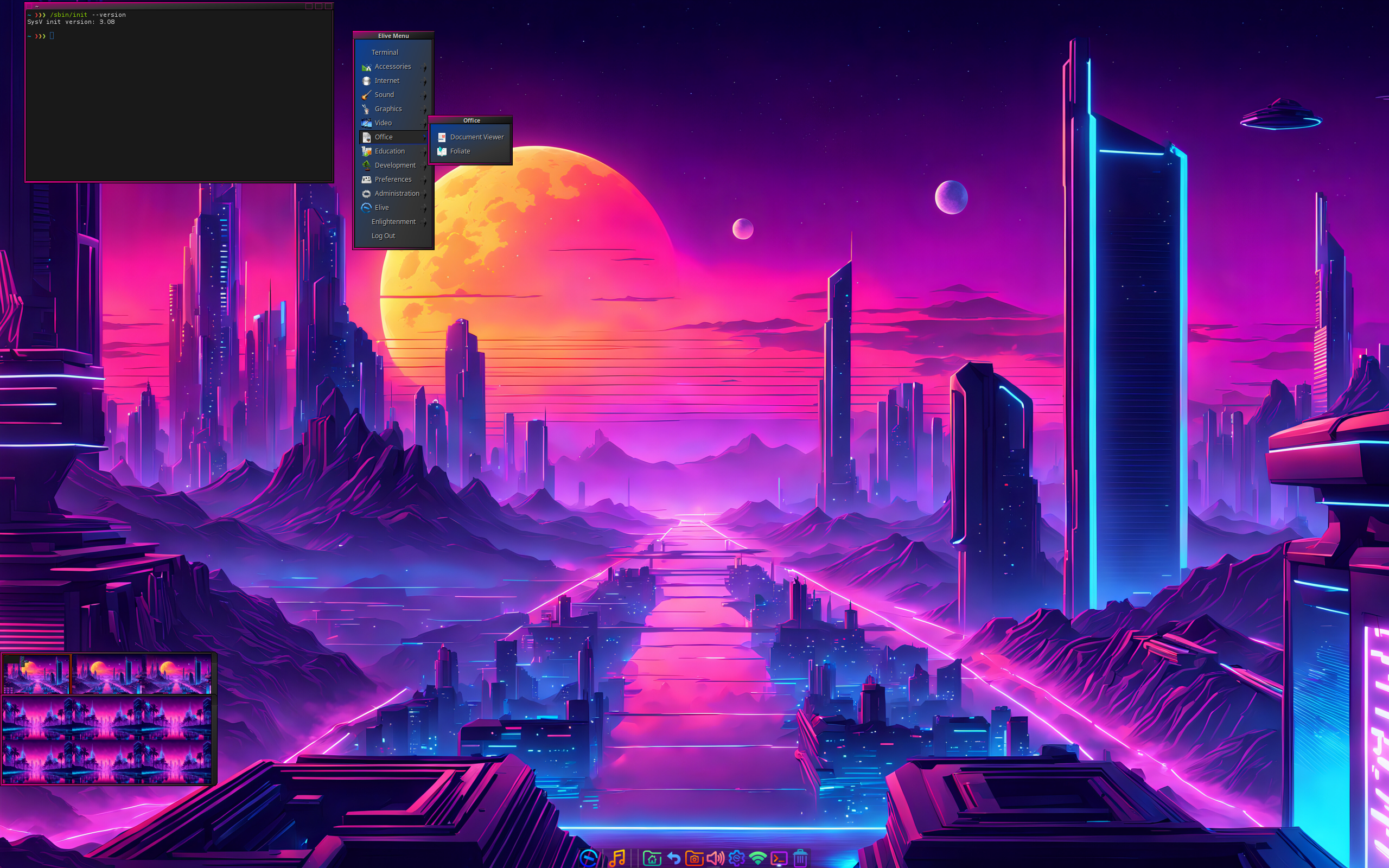 Elive desktop screenshot: 3.8.50