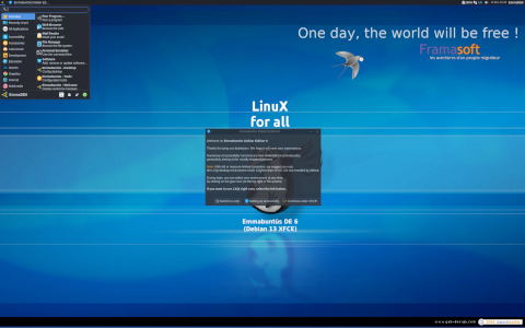 Emmabuntüs desktop screenshot: Distribution overview