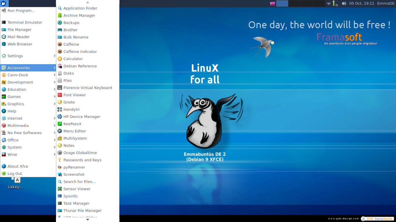 Emmabuntüs desktop screenshot: 9 1.00