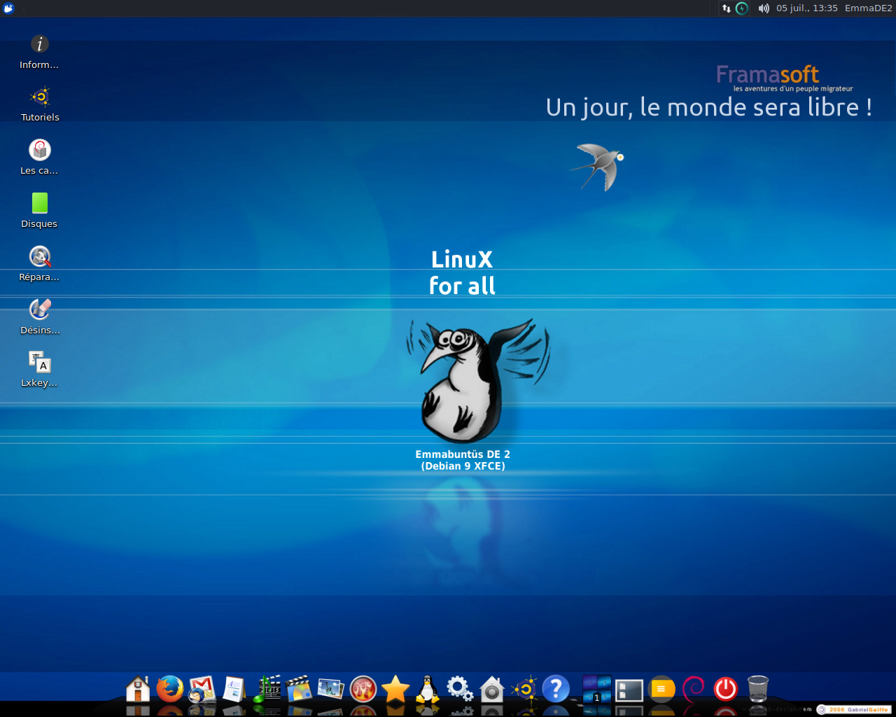 Emmabuntüs desktop screenshot: 9 1.02