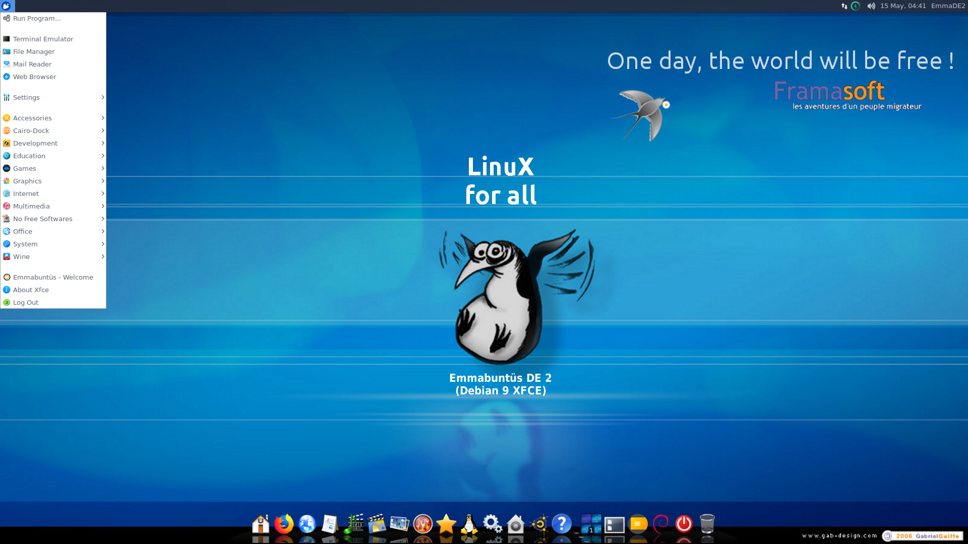 Emmabuntüs desktop screenshot: de2 1.04