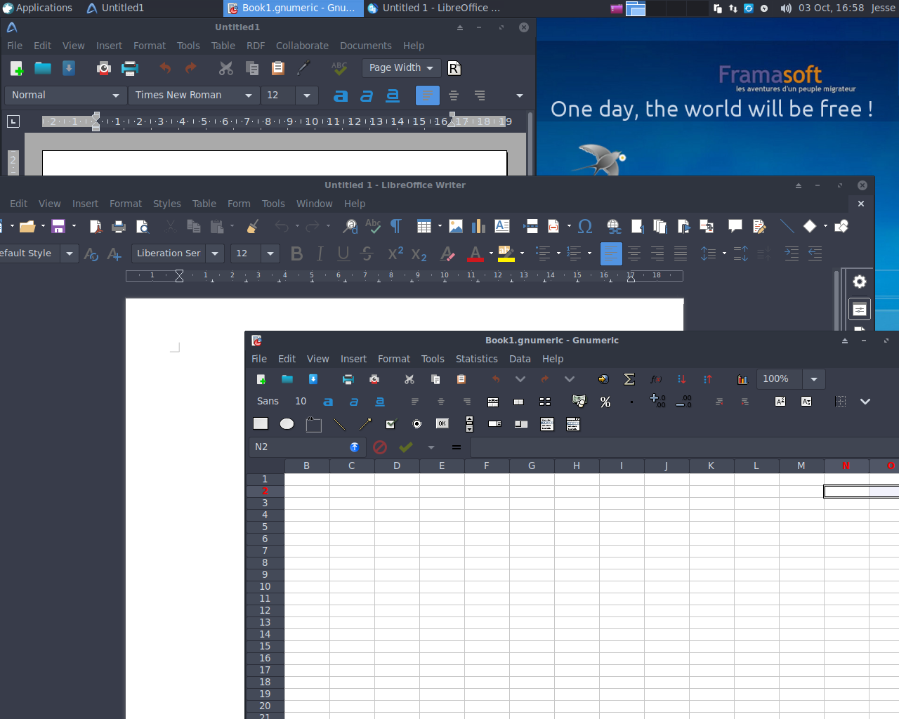 Emmabuntüs desktop screenshot: de3 1.00 office
