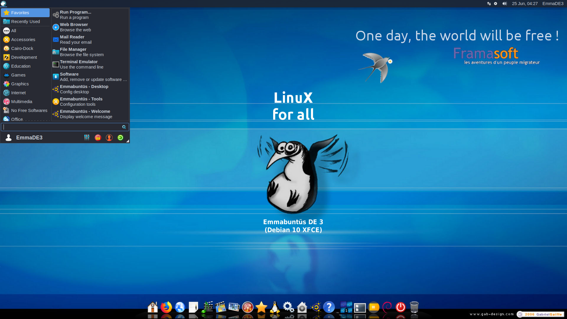 Emmabuntüs desktop screenshot: de3 1.02