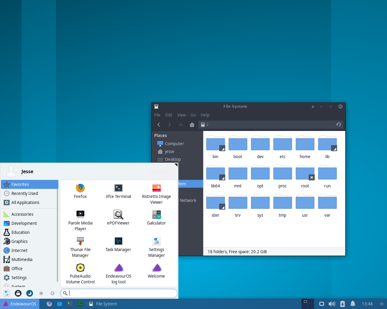 EndeavourOS desktop screenshot: 2021.04.17 custom
