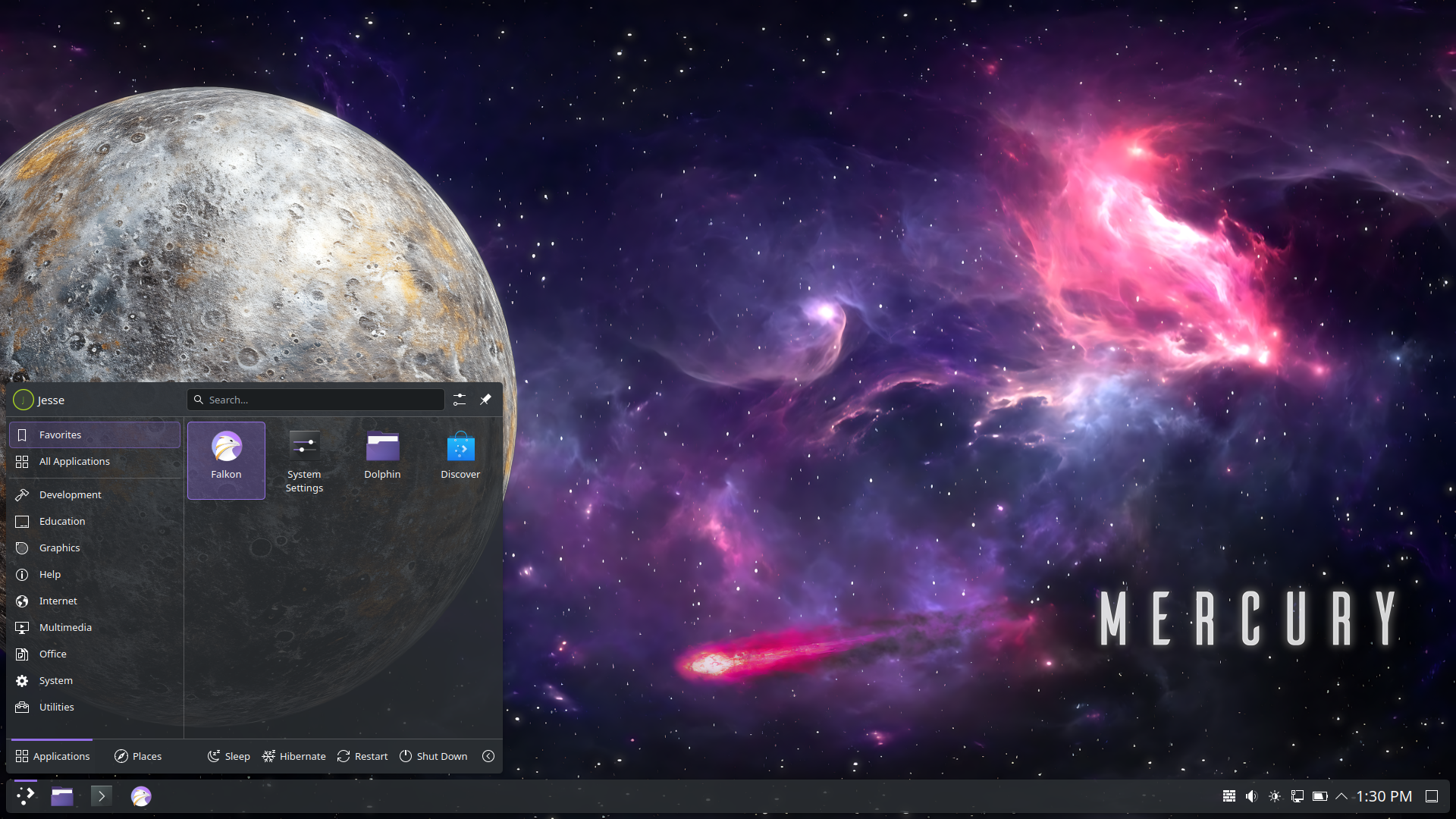 EndeavourOS desktop screenshot: 2025.03.19 menu