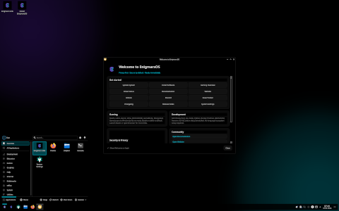 EnigmarsOS desktop screenshot: Distribution overview