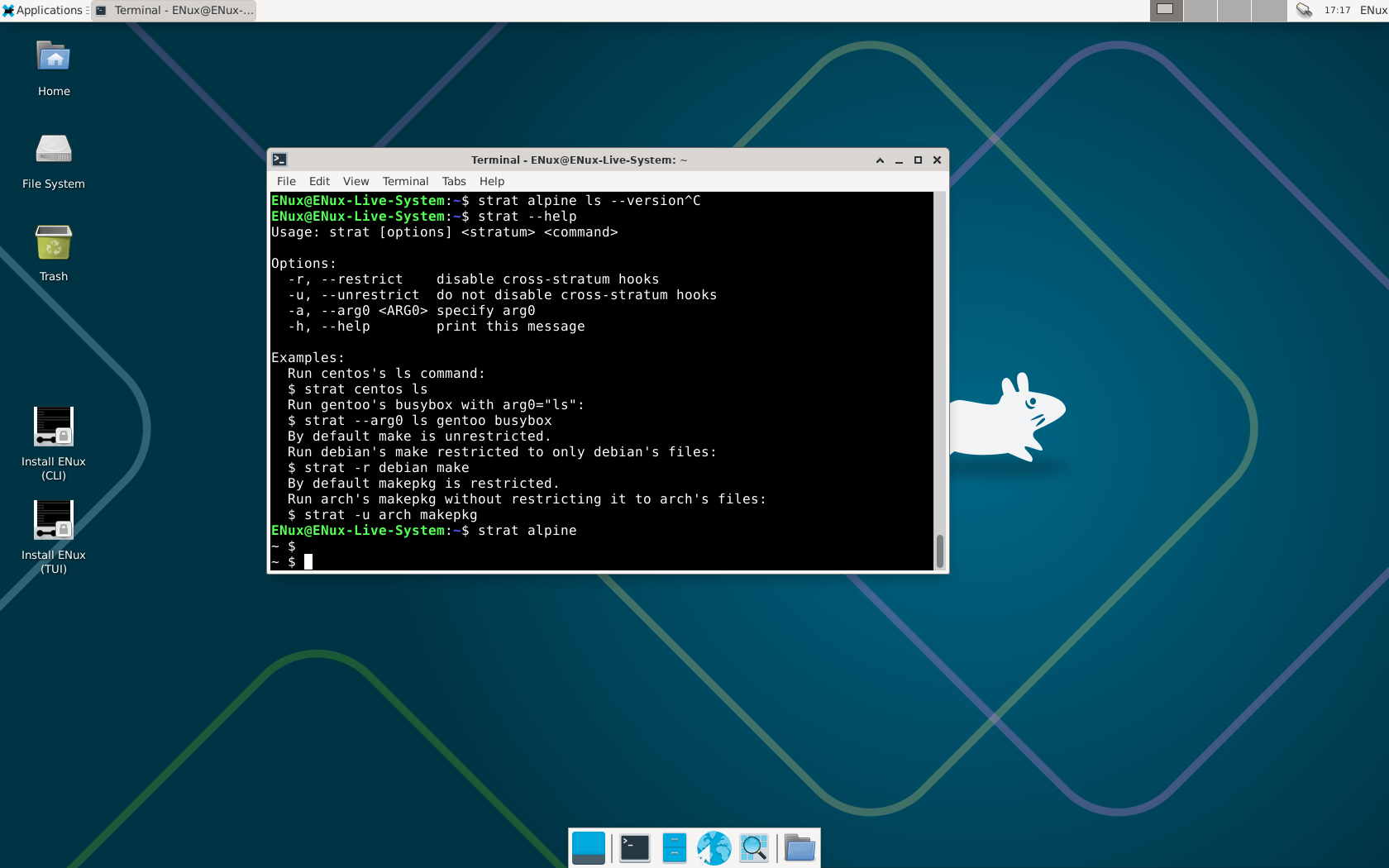 ENux desktop screenshot: 5.2.1 strat