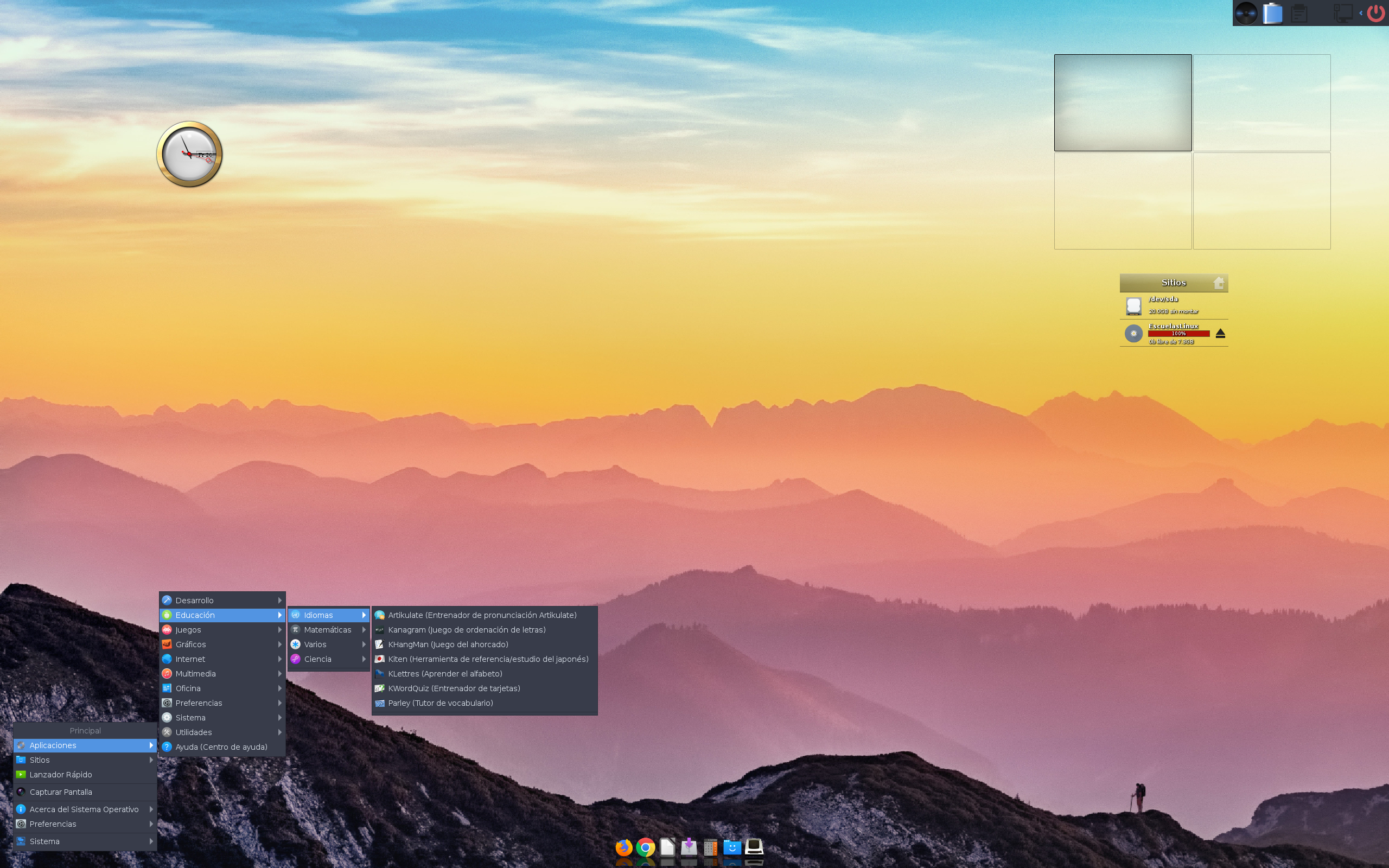 Escuelas desktop screenshot: 8.11