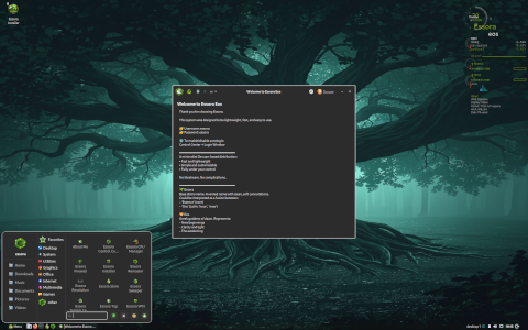 Essora desktop screenshot: Distribution overview