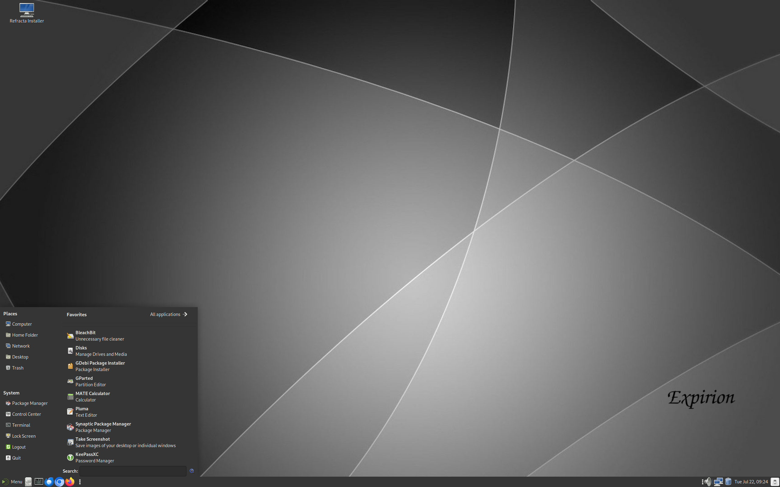 Expirion desktop screenshot: 6.0 250721 mate