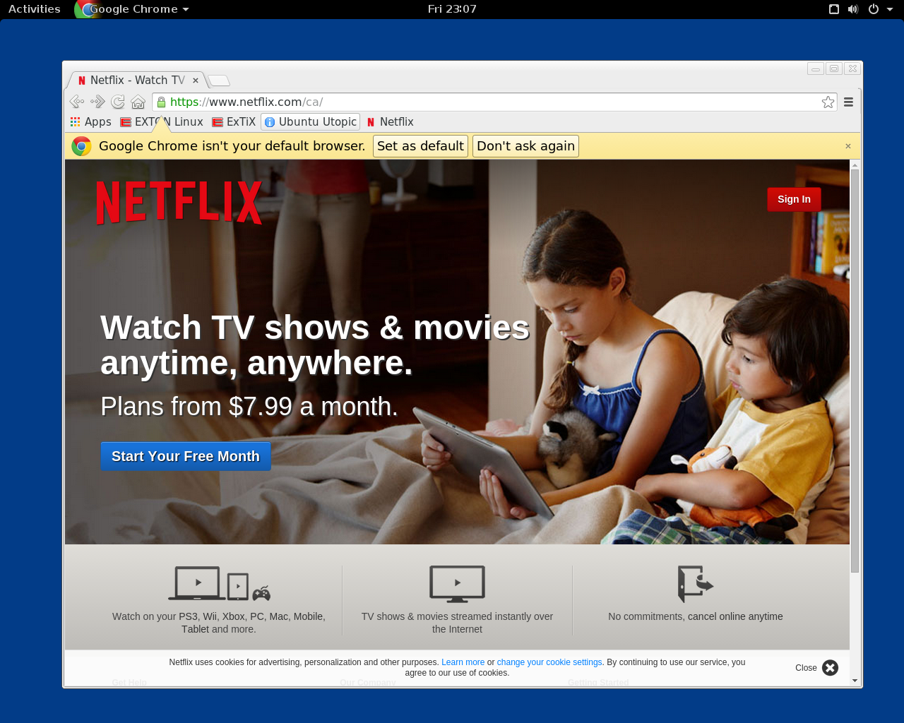 ExTiX desktop screenshot: 15.1 chrome