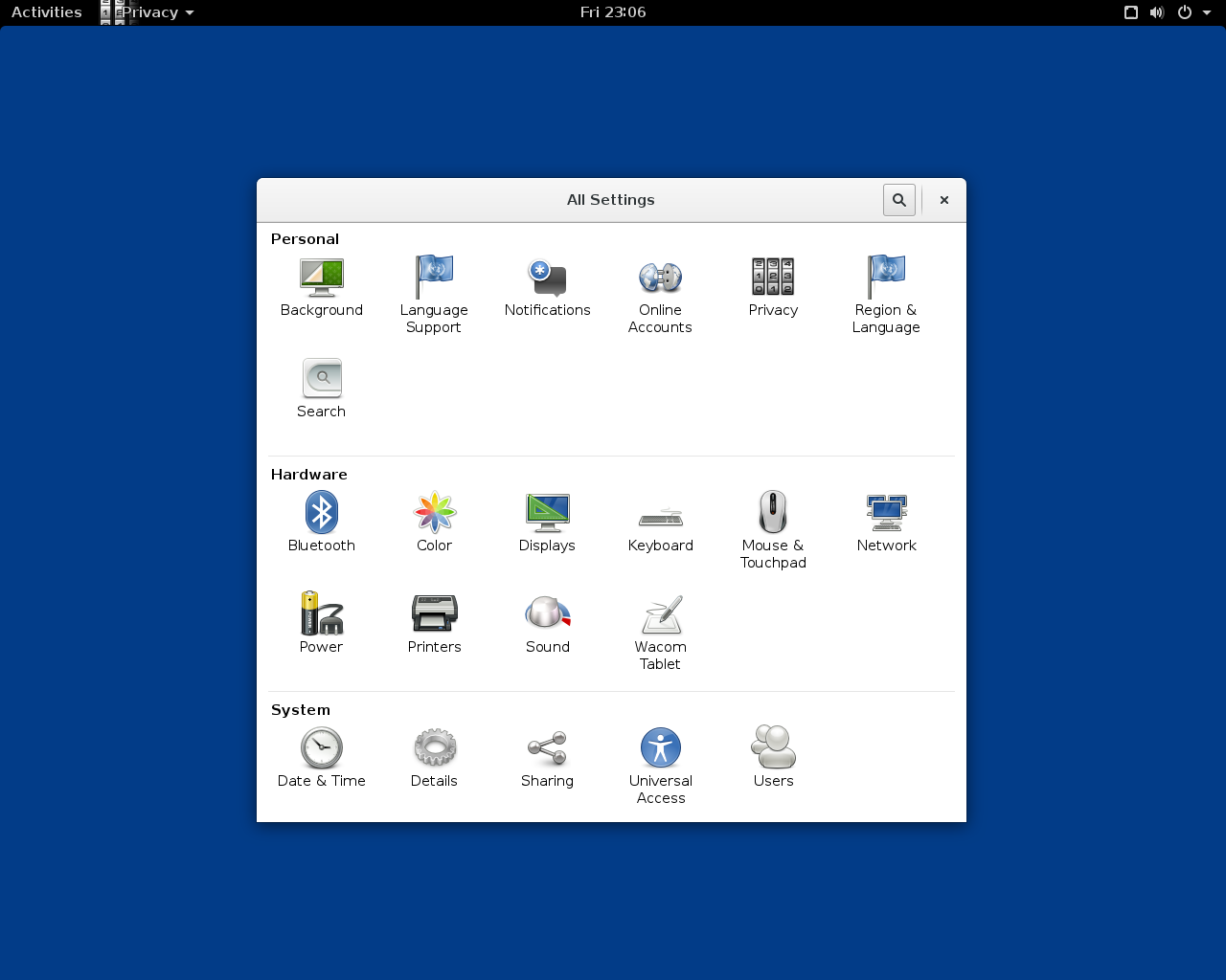 ExTiX desktop screenshot: 15.1 settings