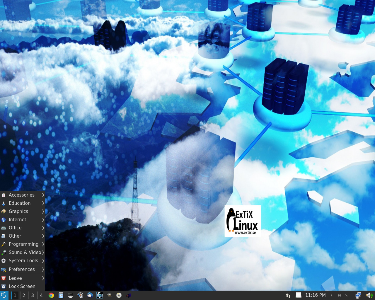ExTiX desktop screenshot: 15.2