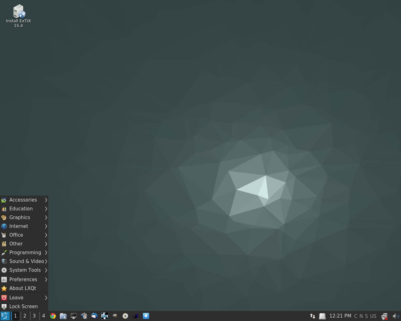 ExTiX desktop screenshot: 15.4