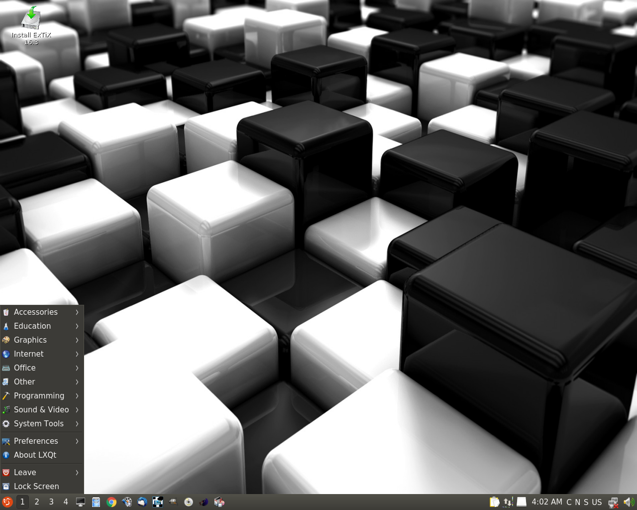 ExTiX desktop screenshot: 16.3