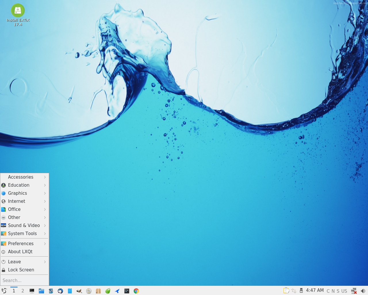 ExTiX desktop screenshot: 17.4
