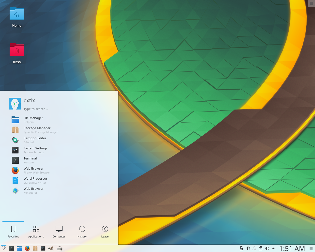 ExTiX desktop screenshot: 17.5