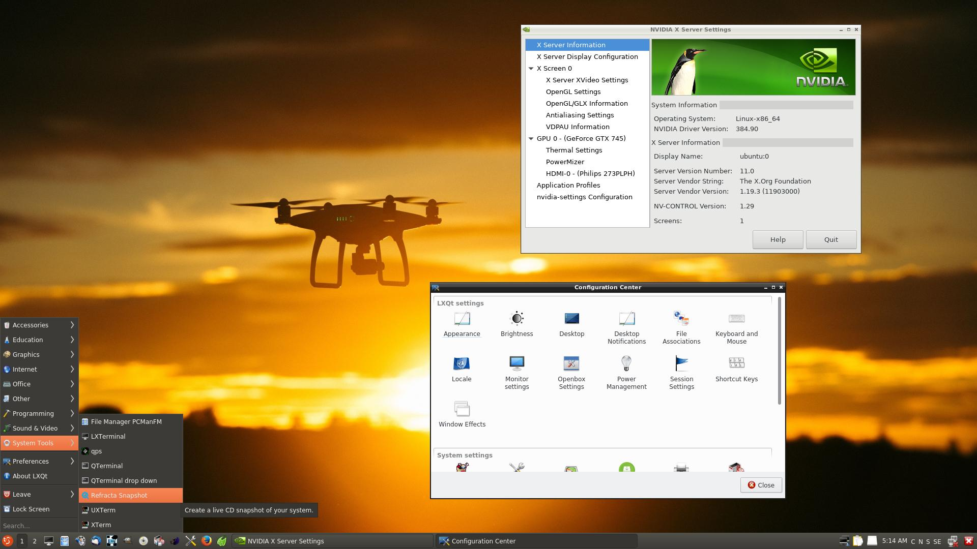 ExTiX desktop screenshot: 17.8