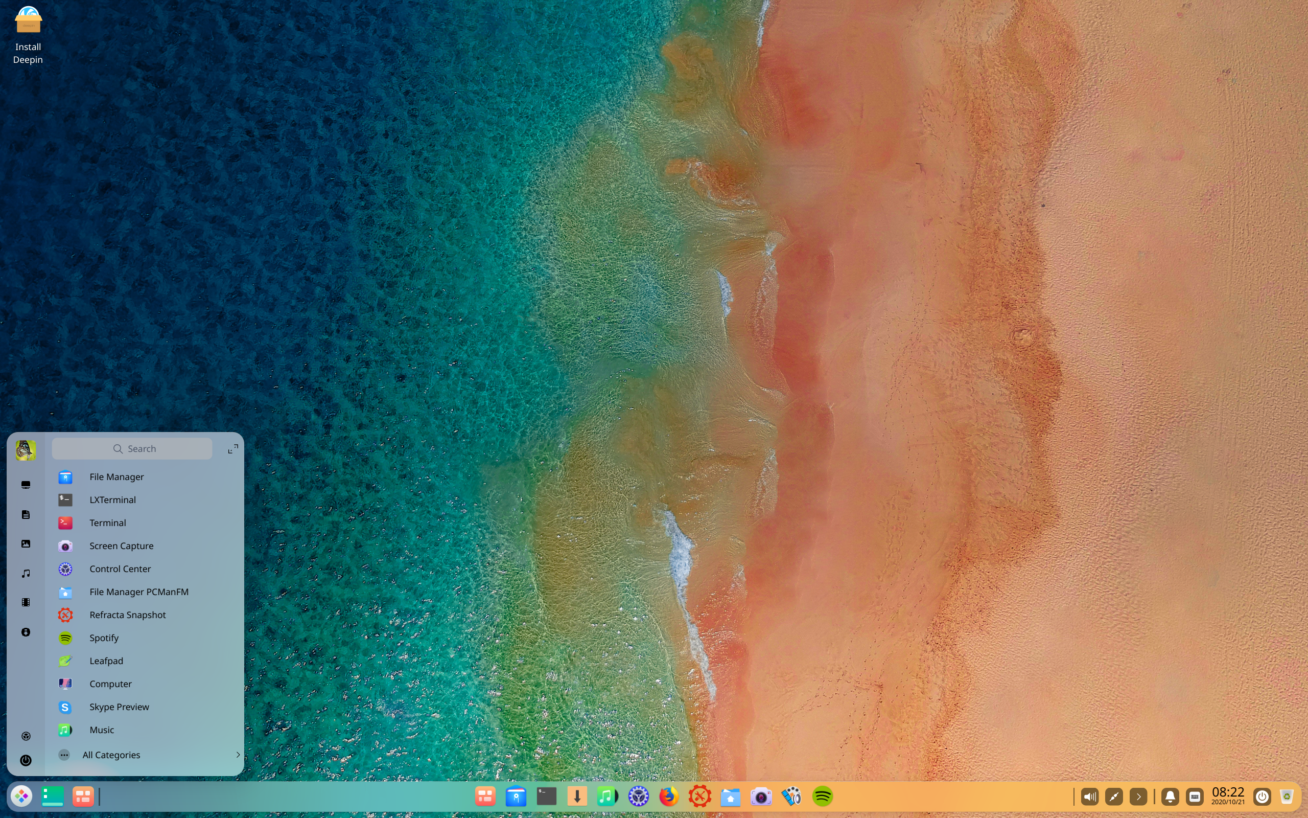 ExTiX desktop screenshot: 20.10