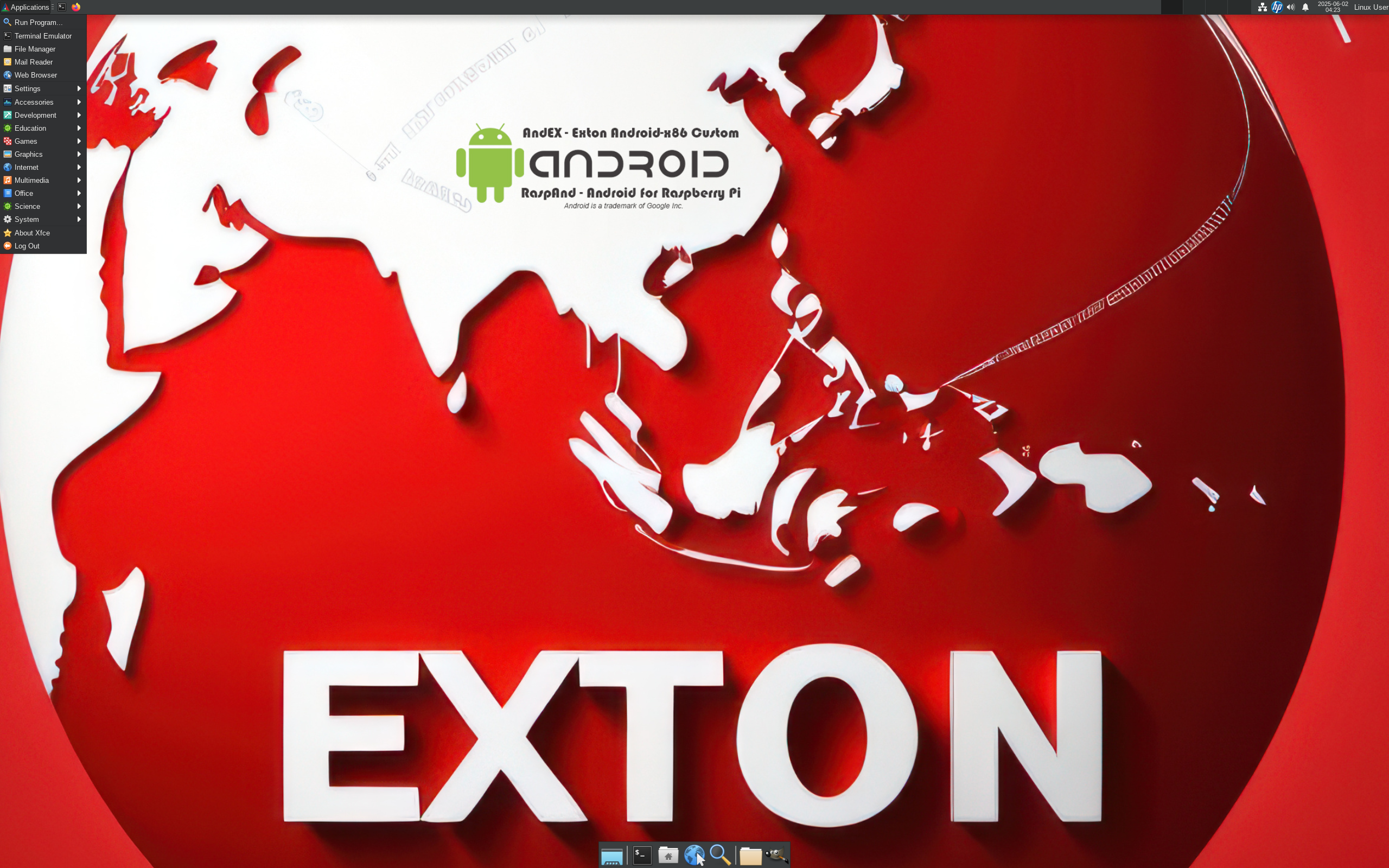 Exton desktop screenshot: slackex 250323