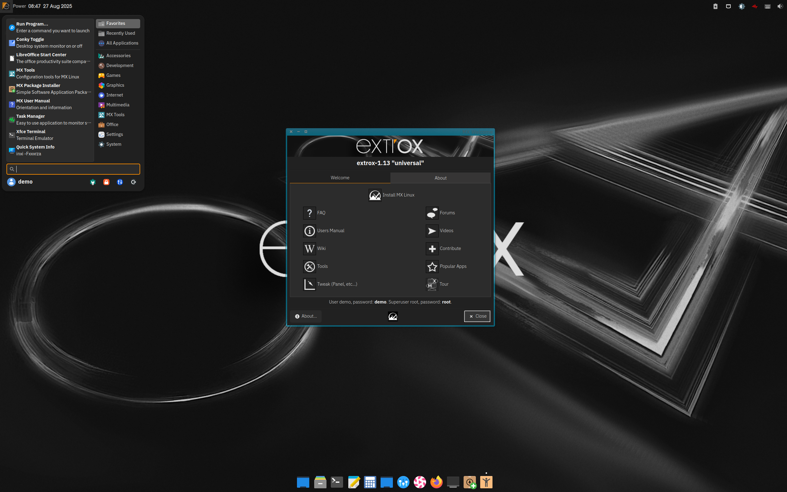 extrox desktop screenshot: 1.13