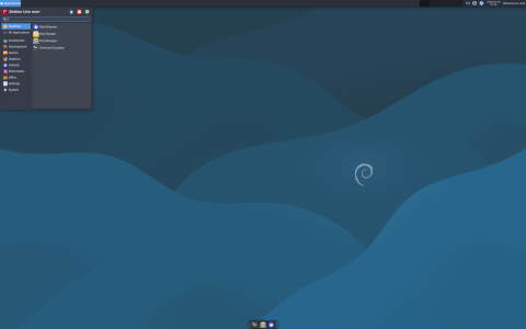 EznixOS desktop screenshot: Distribution overview